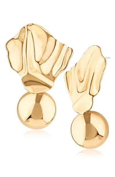 Jardin Molten Drop Statement Earrings In Gold