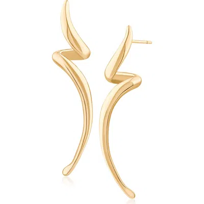 Jardin Molten Flame Sculpted Linear Earrings In Gold