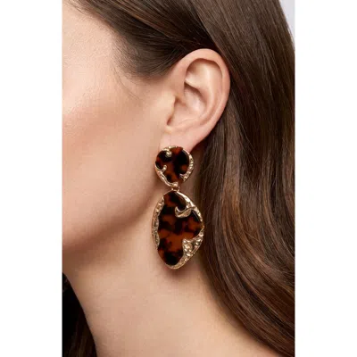 Jardin Molten Tortoise Drop Earrings In Tortoise/ Gold