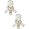 Jardin Multi-shape Crystal Stud Earrings In White/gold