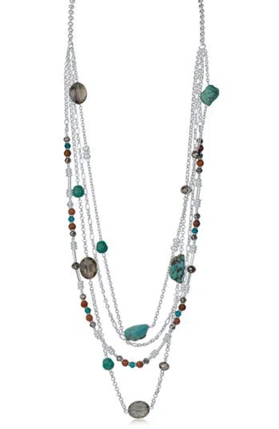 Jardin Multi Strand Chain Necklace In White