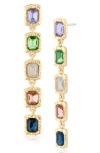 Jardin Multicolor Crystal Linear Drop Earrings In Multi