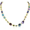 Jardin Multicolor Imitation Stone Collar Necklace In Teal Multi
