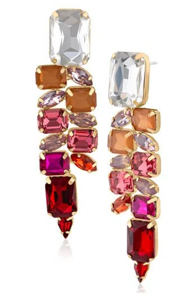 Jardin Navette Ombré Square Statement Earrings In Multi