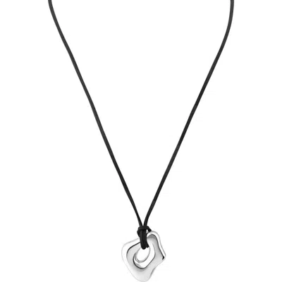 Jardin Organic Contour Pendant Necklace In Black/ Silver