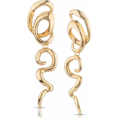 Jardin Organic Freeform Drop Earrings In Gold