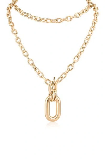 Jardin Oval Interlocking Link Pendant Necklace In Gold