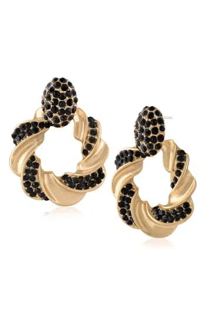 Jardin Pavé Crystal Twist Stud Earrings In Multi