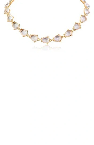 Jardin Pear Cut Crystal Collar Necklace In Gold