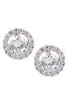 Jardin Pear Cz Stud Earrings In Silver