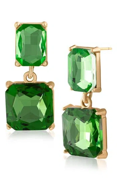 Jardin Princess Cut Crystal Drop Earrings In Multi