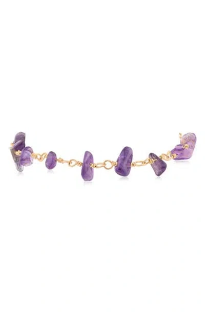 Jardin Raw Cut Amethyst Bracelet In Multi