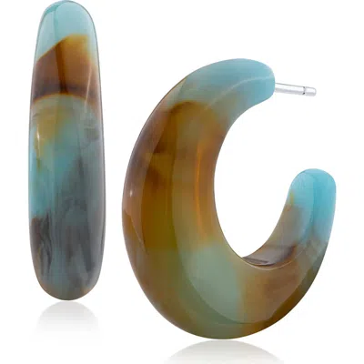 Jardin Resin Hoop Earrings In Multi
