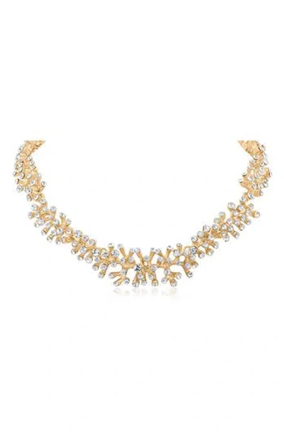 Jardin Riviere Crystal Cluster Collar Necklace In Gold
