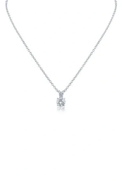 Jardin Round Cubic Zirconia Pendant Necklace In Silver