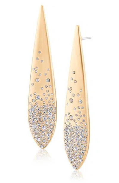 Jardin Scattered Crystal Teardrop Earrings In Gold