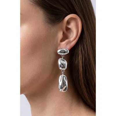 Jardin Sculptural Organic Drop Earrings In Silver