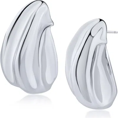 Jardin Sculptural Teardrop Earrings In Silver