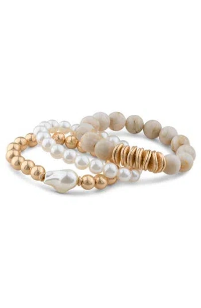 Jardin Set Of 3 Beaded Stretch Bracelet