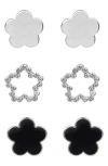 Jardin Set Of 3 Clover Stud Earrings In Multi