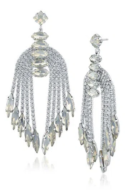 Jardin Silver-tone Crystal Fringe Earrings