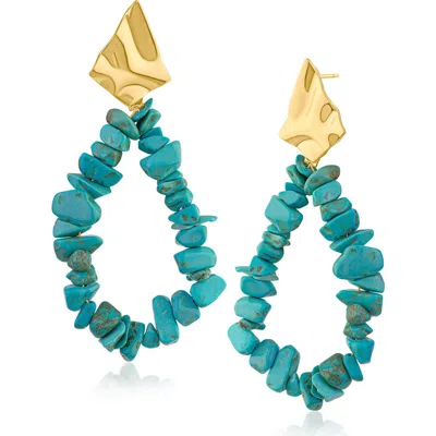 Jardin Slice Faux Turquoise Drop Earrings In Blue