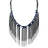 Jardin Sodalite Fringe Necklace In Sodalite/black Rhodium