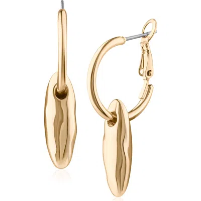 Jardin Softly Sculpted Linear Drop Earrings In Gold