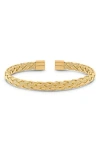 Jardin Stainless Steel Woven Cuff Bracelet In Gold