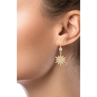 Jardin Star Cubic Zirconia Drop Earrings In Gold