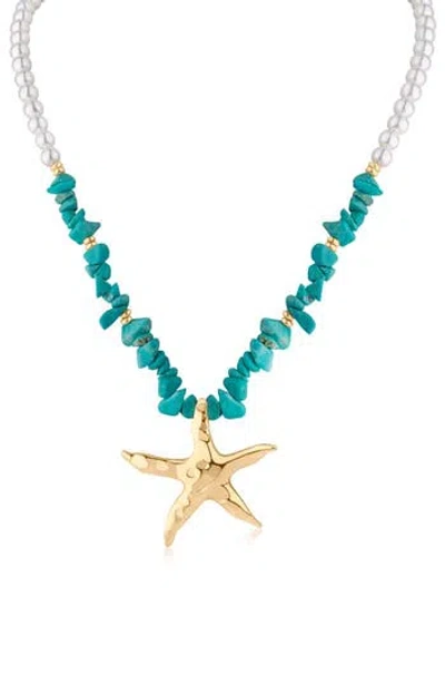 Jardin Starfish Pendant Necklace In Multi
