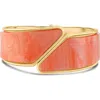Jardin Symetrical Hinged Statement Bracelet In Peach/gold
