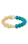 Jardin Synthetic Turquoise Stretch Bracelet In Turquoise