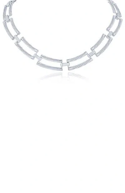 Jardin Textured Chain Necklace In Silver