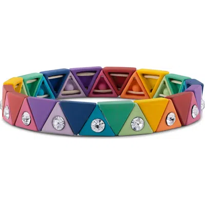 Jardin Triangle Crystal Stretch Bracelet In Multi