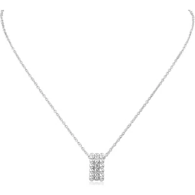 Jardin Triple Row Cubic Zirconia Pendant Necklace In Clear Silver