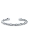 Jardin Twisted Chain Stainless Steel Bangle Bracelet In Silver