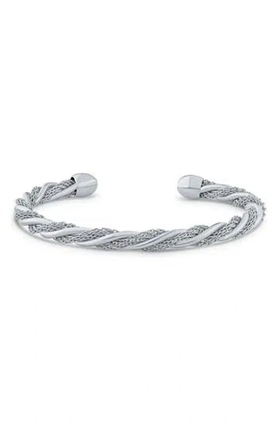 Jardin Twisted Chain Stainless Steel Bangle Bracelet In Metallic