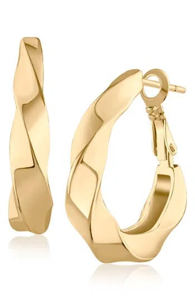 Jardin Twisted Oval Hoop Earrings In Gold