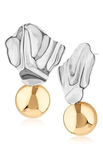 Jardin Two-tone Molten Statement Earrings In Metallic