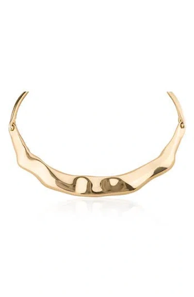 Jardin Wavy Bar Collar Necklace In Gold