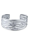 Jardin Wide Sculptural Cuff Bracelet In Silver