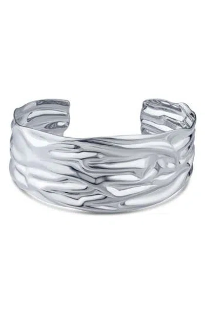 Jardin Wide Sculptural Cuff Bracelet In Silver