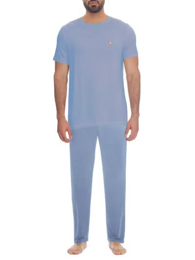 Jared Lang Men's 2-piece Ice Cream Cone Tee & Pajama Set In Soft Chambray
