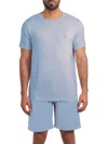 Jared Lang Men's 2-piece Ice Cream Tee & Shorts Pajama Set In Soft Chambray