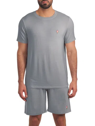 Jared Lang Men's 2-piece Ice Cream Tee & Shorts Pajama Set In Ultimate Grey