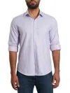 Jared Lang Trim Fit Gingham Pima Cotton Button-up Shirt In White Lilac