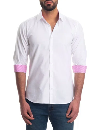 Jared Lang Men's Contrast Cuff Shirt In White
