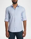Jared Lang Men's Contrast-reverse Solid Sport Shirt In Light Blue