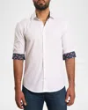 Jared Lang Trim Fit Solid Pima Cotton Button-up Shirt In White